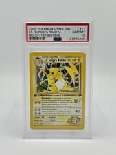 Pokemon Gym Challenge 11/132 Lt. Surge's Raichu Holo 1st Edition PSA 10