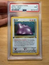 Pokémon 1999 Fossil Ditto 3/62 Holo Rare 1st Edition PSA 9 Pokémon TCG