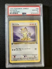 Meowth Jungle 1st Edition #56 PSA  10 GEM MINT Pokemon Graded Card Slab