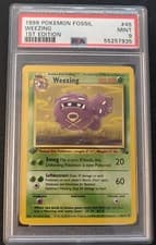 1999 Pokemon Fossil 1st Edition Weezing 45/62 PSA 9 Mint
