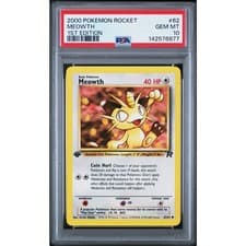 PSA 10 GEM MINT Meowth 1st Edition 62/82 Pokémon Team Rocket Non Holo Rare