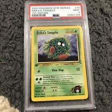 2000 Pokemon Gym Heroes 1st Edition Erika's Tangela 79/132 PSA 9 Mint