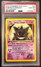 2000 POKEMON GYM CHALLENGE 1ST EDITION #29 SABRINA'S GENGAR PSA 10