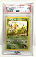 PSA 9 Pokemon Koga's Weedle #82 - 1st Edition Gym Challenge