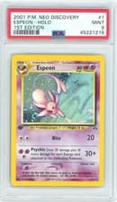 PSA 9 1st Edition Espeon Holo 1/75 Neo Discovery Pokemon 2001