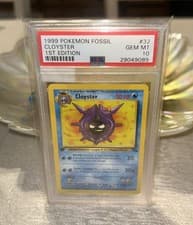 Pokémon Cloyster #32/62 Fossil 1st Edition Uncommon Regular PSA 10 English 1999.