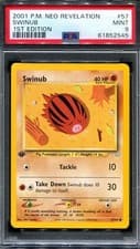 PSA 9 Pokemon 2001 1st Edition Neo Revelation Swinub Common #57