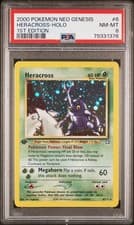 2000 POKEMON NEO GENESIS 1ST EDITION #6 HERACROSS-HOLO PSA 8