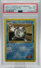 2000 POKEMON GYM HEROES #53 MISTY'S POLIWHIRL 1ST EDITION PSA 8 NM-MT