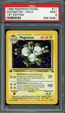 1999 Pokemon Fossil 1st Edition #11 Magneton Holo PSA 9