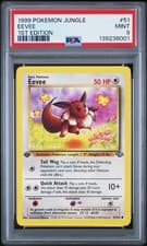 Pokémon TCG Eevee 51/64 1st Edition Jungle Common PSA 9 1999 Vintage WOTC