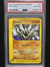 2003 Pokemon Skyridge Rhyhorn 91/144 PSA 10 Gem Mint