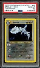 PSA 10 GEM MINT Steelix 15/111 HOLO RARE Neo Genesis 1ST EDITION Pokemon Card