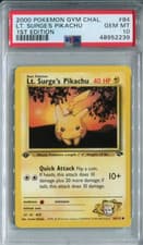 PSA 10 Pokemon 2000 1st Edition Lt. Surge's Pikachu Gym Challenge 84 GEM MINT