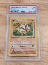 1999 POKEMON JUNGLE MANKEY 1ST EDITION #55 PSA 9 MINT