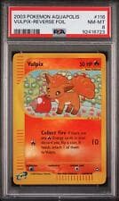 Pokemon WotC Aquapolis Reverse Holo Card #116 Vulpix PSA 8