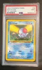 1999 Pokemon Fossil 1st Edition 56 Tentacool PSA 9