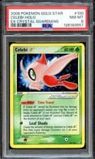 PSA 8 Celebi GOLD STAR 100/100 EX Crystal Guardians Pokemon Card NEAR MINT