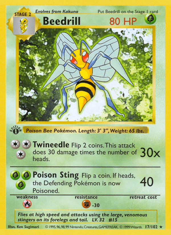 Beedrill artwork — Base 17/102
