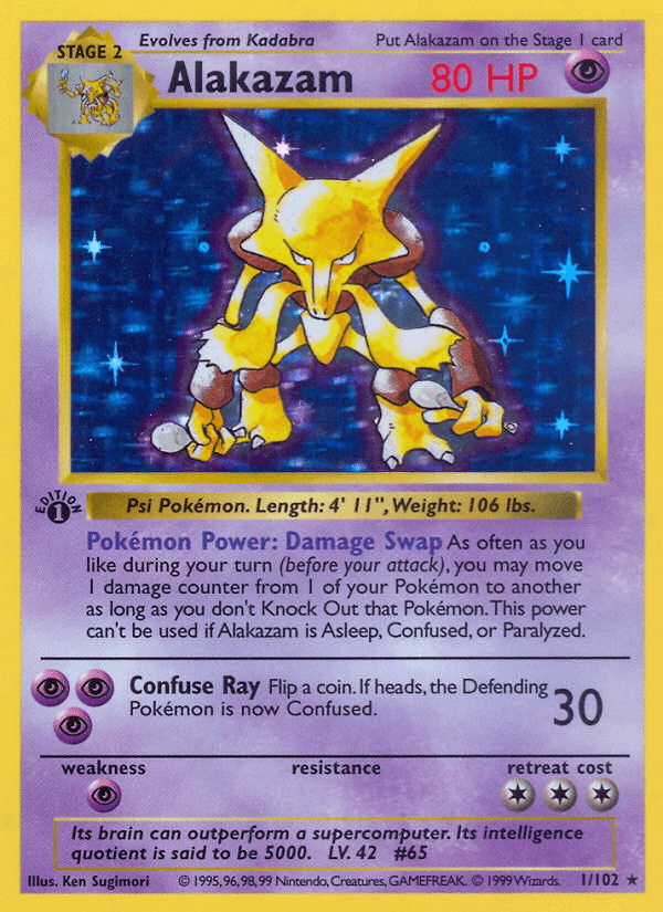 Alakazam artwork — Base 1/102