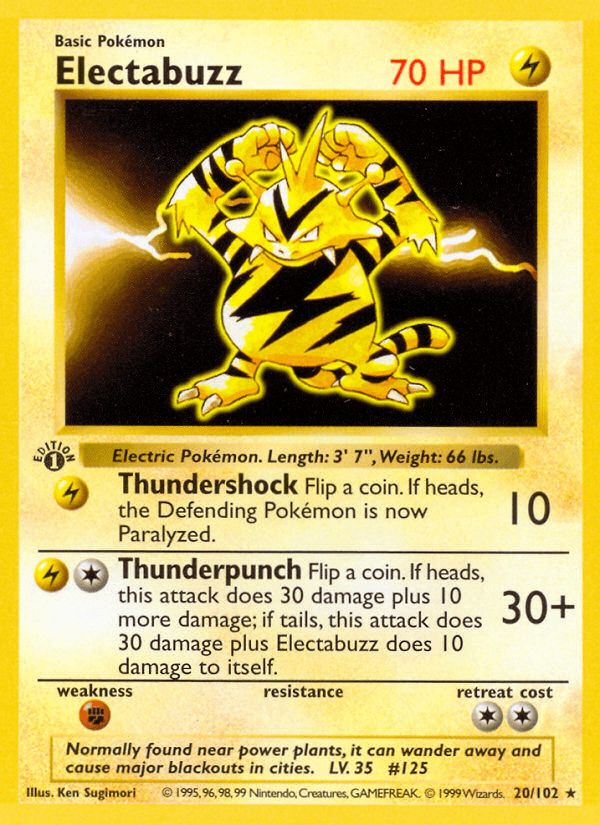 Electabuzz artwork — Base 20/102