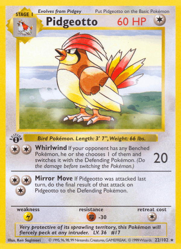 Pidgeotto artwork — Base 22/102