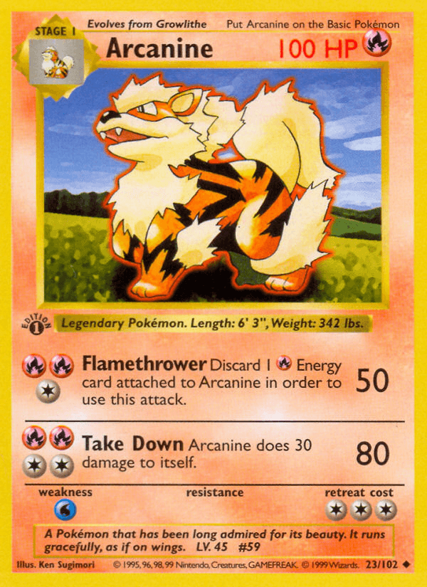 Arcanine artwork — Base 23/102