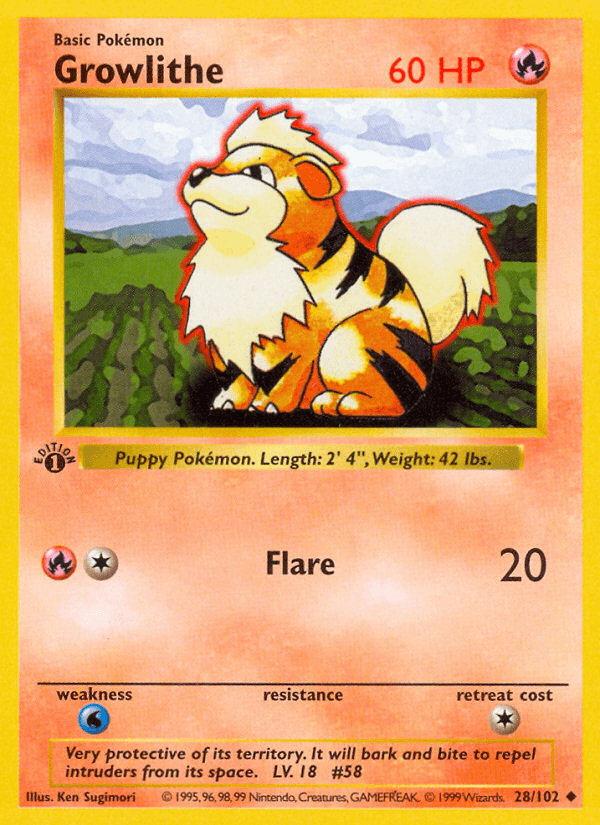 Growlithe — Base 28/102