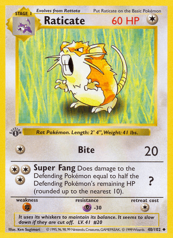 Raticate artwork — Base 40/102