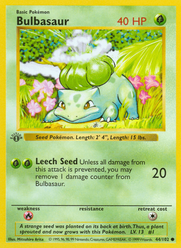 Bulbasaur artwork — Base 44/102