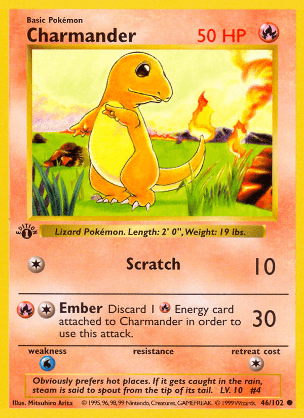 Charmander artwork — Base 46/102