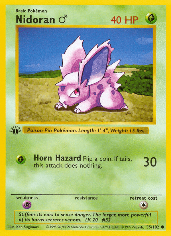 Nidoran ♂ artwork — Base 55/102