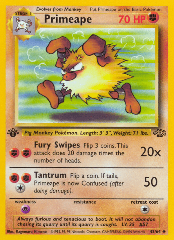 Primeape artwork — Jungle 43/64