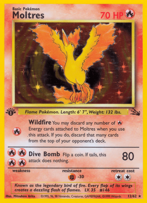 Moltres artwork — Fossil 12/62