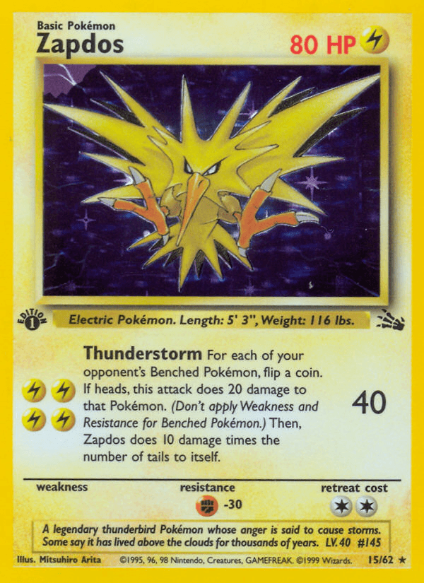 Zapdos artwork — Fossil 15/62