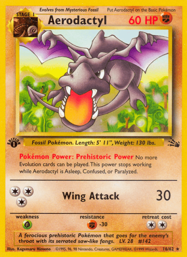 Aerodactyl artwork — Fossil 16/62
