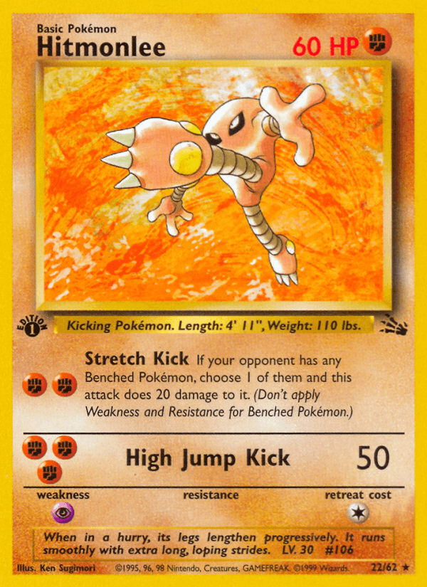 Hitmonlee artwork — Fossil 22/62