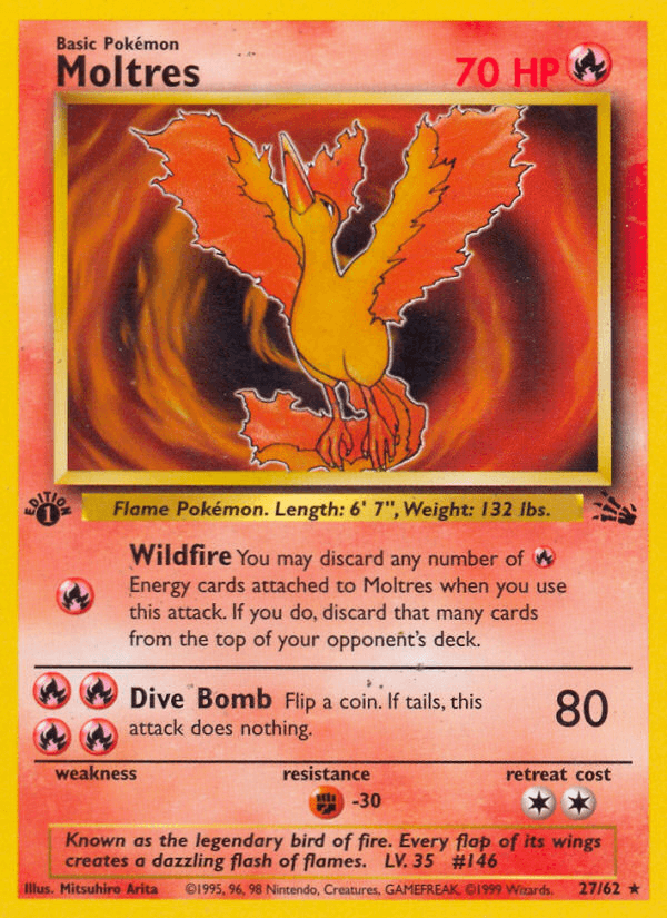 Moltres artwork — Fossil 27/62