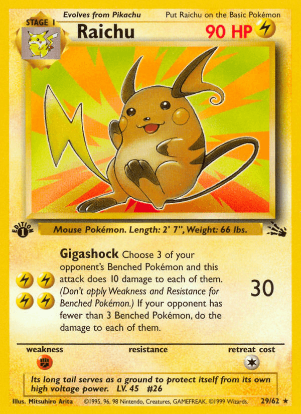 Raichu artwork — Fossil 29/62