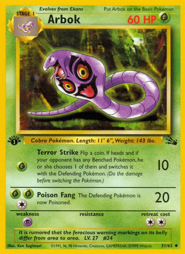 Arbok artwork — Fossil 31/62