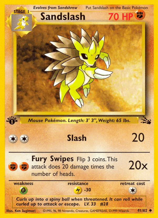 Sandslash artwork — Fossil 41/62