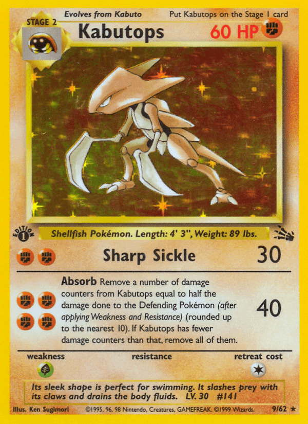 Kabutops artwork — Fossil 9/62