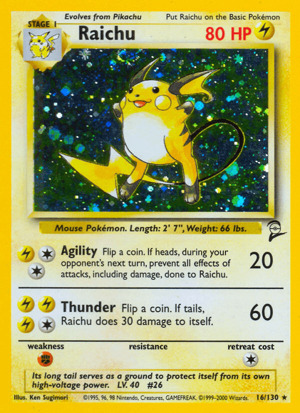 Raichu artwork — Base Set 2 16/130