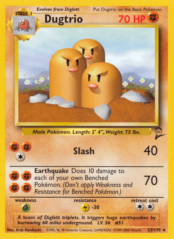 Dugtrio artwork — Base Set 2 23/130