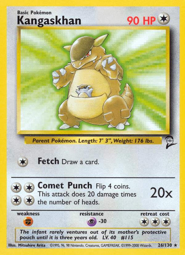 Kangaskhan artwork — Base Set 2 26/130