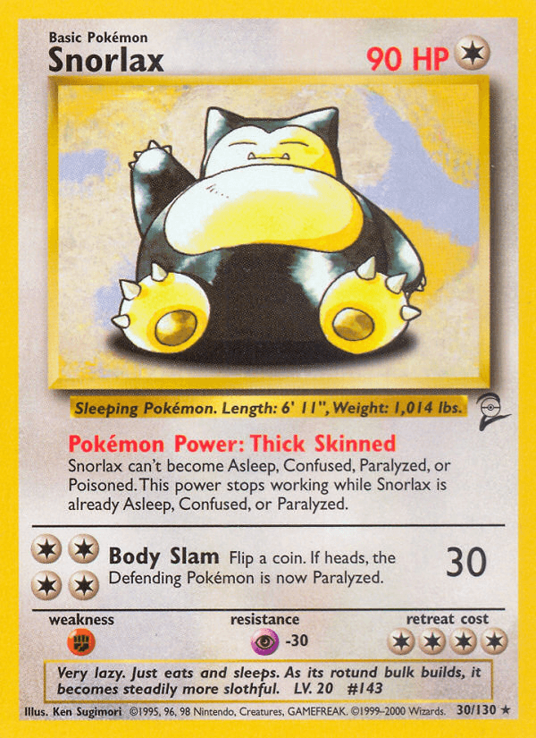 Snorlax artwork — Base Set 2 30/130