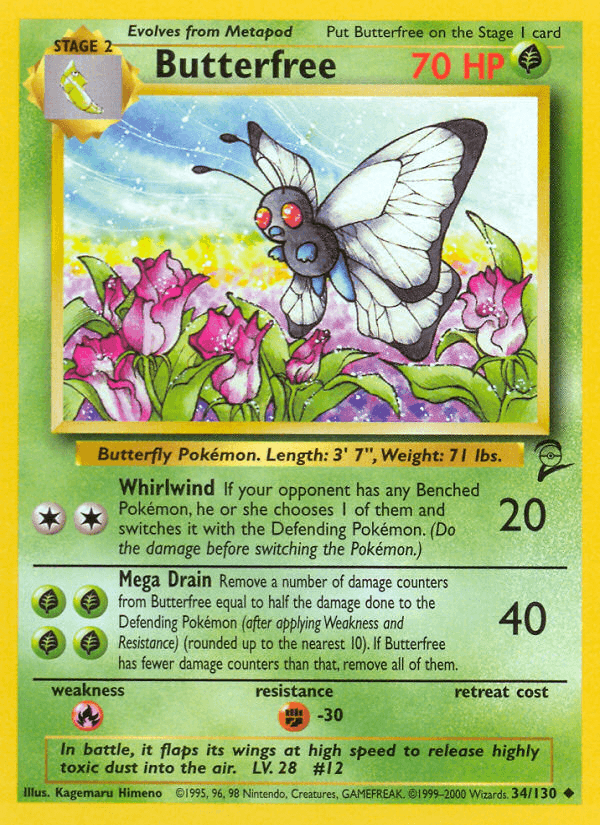 Butterfree artwork — Base Set 2 34/130
