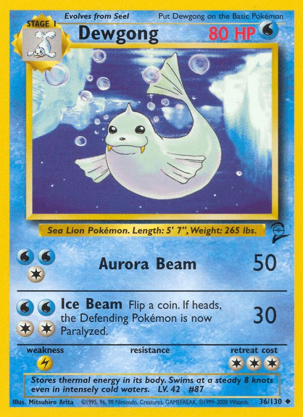 Dewgong artwork — Base Set 2 36/130