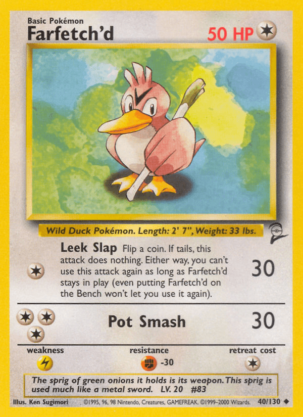 Farfetch'd artwork — Base Set 2 40/130