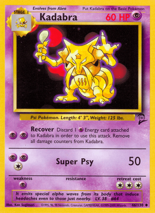 Kadabra artwork — Base Set 2 46/130